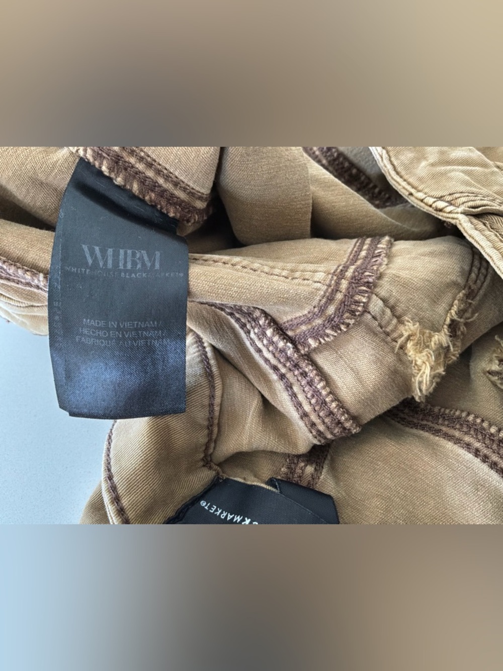 WHBM Pret A Pedi Straight Crop Utility Pants Brown Womens 10 Mid Rise - Picture 6 of 7